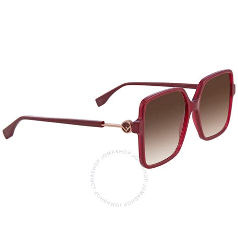 fendi 0411|Fendi Brown Gradient Square Ladies Sunglasses FF 0411/S .